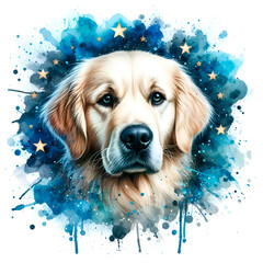 golden retriever in the snow