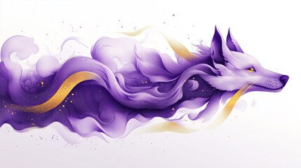 a purple dragon with golden details.