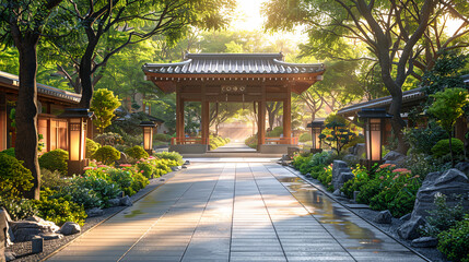 Fototapeta premium ancient Japan, Japan, Japanese temple, 