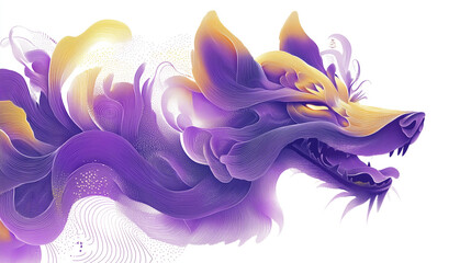 a purple dragon with golden details.