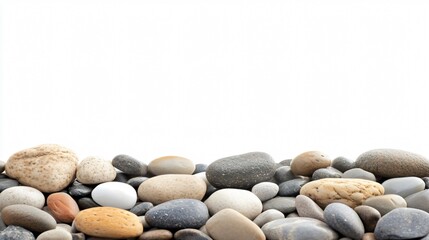 Smooth pebble stones on summer beach. Natural 
