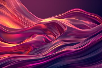 Vibrant abstract background with flowing purple, orange, and pink silk-like fabric textures creating a smooth, wavelike pattern.. Beautiful simple AI generated image