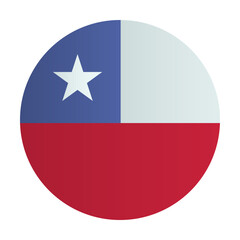 Chile national flag badge. Sign, emblem country identity