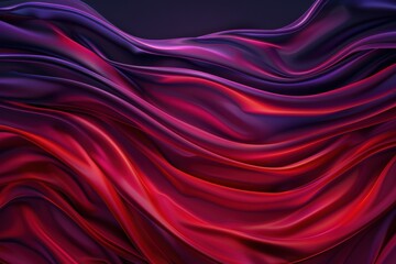 Obraz premium Vibrant abstract background with flowing purple, orange, and pink silk-like fabric textures creating a smooth, wavelike pattern.. Beautiful simple AI generated image