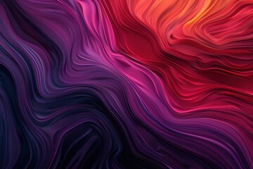 Fototapeta premium Vibrant abstract background with flowing purple, orange, and pink silk-like fabric textures creating a smooth, wavelike pattern.. Beautiful simple AI generated image