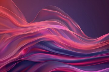 Vibrant abstract background with flowing purple, orange, and pink silk-like fabric textures creating a smooth, wavelike pattern.. Beautiful simple AI generated image