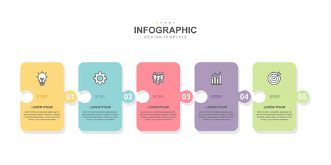 Timeline infographic elements template, business concept with 5 steps and icon, web design, Creative, vector, illustration.