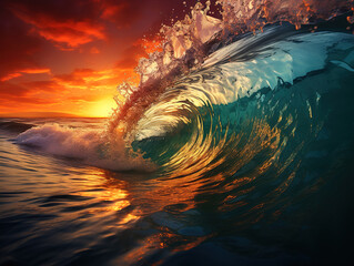 Awesome sunrise on the sea in turkey