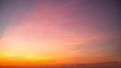 Beautiful , luxury soft gradient orange gold clouds and sunlight on the blue sky perfect for the background, take in everning,Twilight, Large size, high definition landscape photo