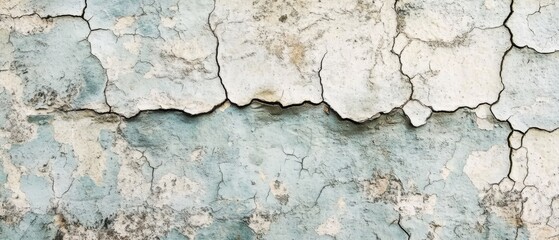 Obraz premium Detailed close-up of weathered concrete surface with faded paint and subtle cracks revealing complex textures