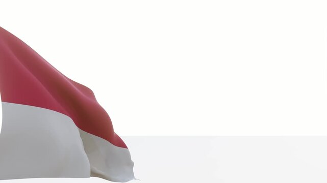 red and white flags flying on a white background