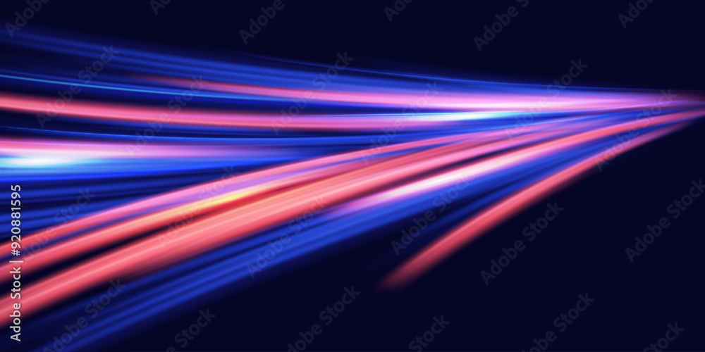 Aufkleber big data traffic visualization, dynamic high speed data streaming traffic. vector glitter light fire