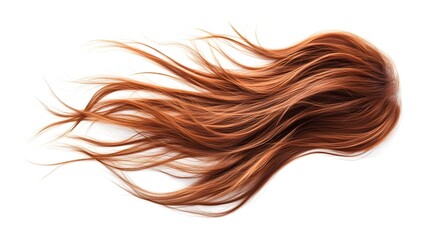 Vibrant Ginger Hair with Soft Flowing Layers Isolated on White Background