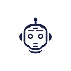 Obraz premium chat bot logo, ai bot logo, robot AI logo artificial intelligence logo, Robot icon, Virtual smart assistant Bot icon. Robot head with speech bubble