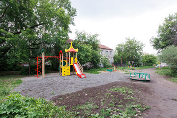 children's playground on the territory of an apartment building