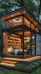 Fototapeta premium Luxurious tiny home with smart technology.