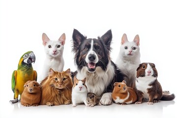 Obraz na płótnie Canvas Providing comprehensive veterinary care for pets such as dogs, cats, guinea pigs, rabbits, and various birds is absolutely essential to ensure their overall health and wellbeing in every aspect