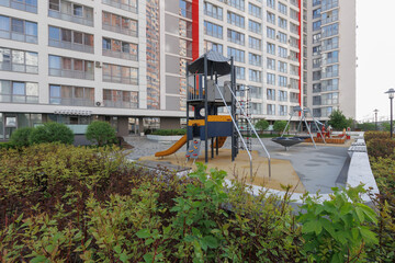 children's playground on the territory of an apartment building