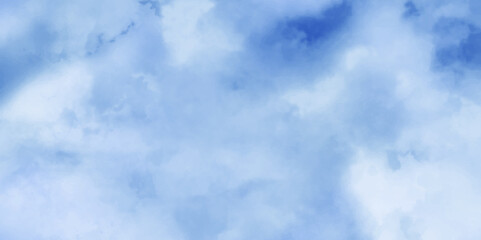 Natural shiny and soft light watercolor blurry cloudy blue sky wallpaper texture. Colorful beautiful sky blue color light grunge, wall background.