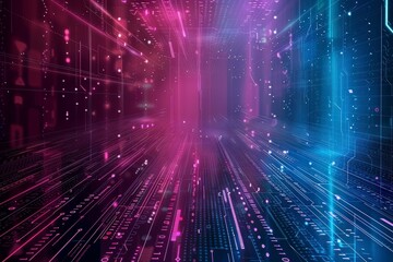 Naklejka premium A digital abstract representation of data flow and technology.