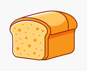 Half a loaf of toast bread stock illustration