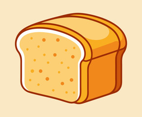 Half a loaf of toast bread stock illustration