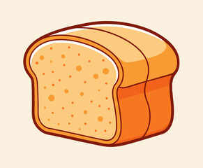 Half a loaf of toast bread stock illustration