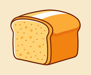Half a loaf of toast bread stock illustration