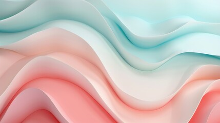 Obraz premium Gentle pastel colors flow together in smooth waves, creating a calming abstract composition