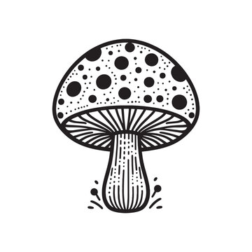 recommend clip art: Mushroom line art Vector Illustration