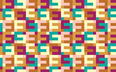 Illustration pattern  retro pink, orange, green color for background or wallpaper, carpet, fabric. png.