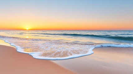 Scenic coastal landscape at sunset