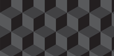 Minimal abstract dark black background from cubes vector art. Geometric tiles and mosaic creative stylish seamless pattern block cube background. minimal hexagon Cubes mosaic shape vector design