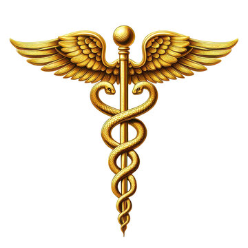 Caduceus medical symbol on transparent background PNG image 