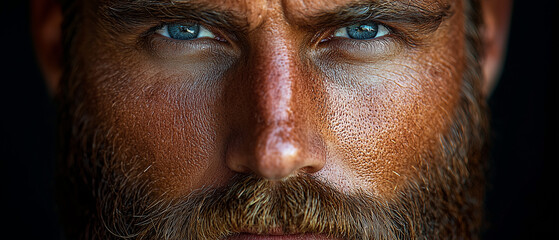 Detailed Portrait of a Bearded Man: A highly detailed portrait focusing on the intricacies of a man’s beard and facial features, with warm lighting that accentuates the texture and depth of his skin.
