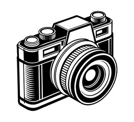 vintage photo camera silhouette vector illustration