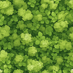 アニメ風の緑のあじさいのテクスチャパターン