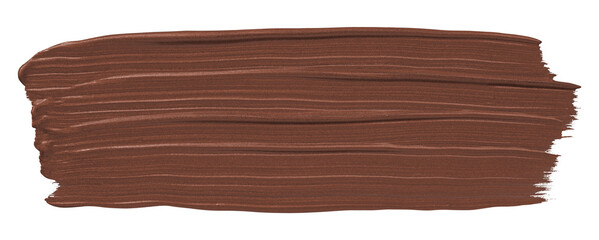 Shiny brown brush stroke isolated on transparent background