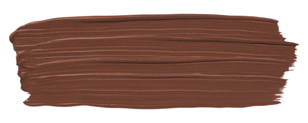 Shiny brown brush stroke isolated on transparent background