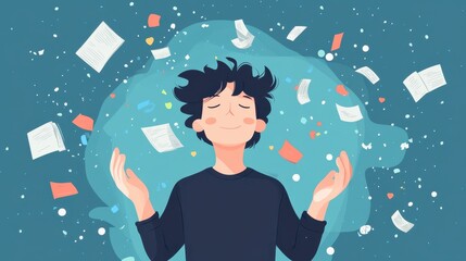 Empowering Self-Motivation: Flat Design Illustration with Inspirational Messages