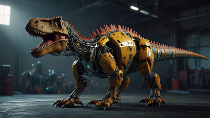 dinosaur robot illustration