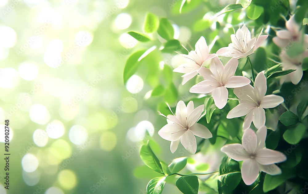Aufkleber background with close-up of delicate floral petals and soft bokeh