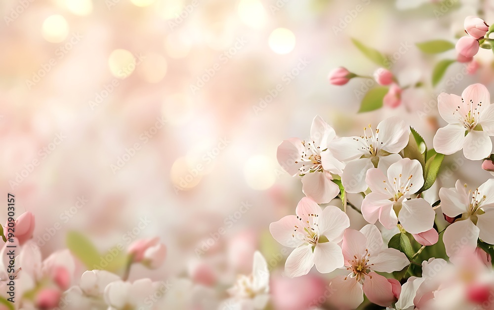 Aufkleber background with close-up of delicate floral petals and soft bokeh