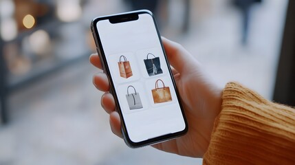 Mobile phone screen showcasing a global e commerce marketplace with a detailed focus on the display of product images pricing information and various shopping interface elements