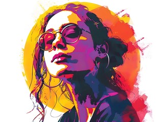 Captivating SVG Style Portraits with a Clean Minimalist White Background