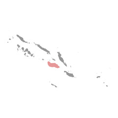 Guadalcanal province map, administrative division of Solomon Islands. Vector illustration.