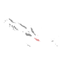 Makira Ulawa province map, administrative division of Solomon Islands. Vector illustration.