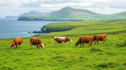 Cows Grazing in Irish Countryside