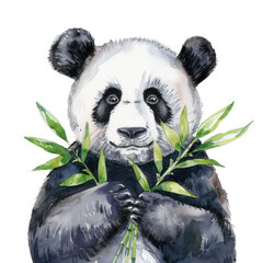 Obraz premium Artistic Watercolor of a Cute Panda Bear in Black and White
