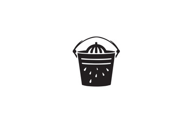 Paint Bucket Icon Vector black Logo Template Illustration Design white background